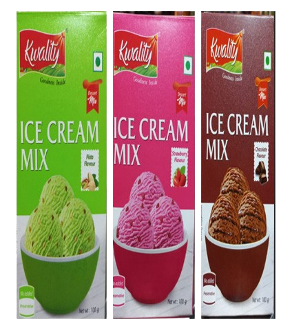 Kwality Ice Cream Choco,Strawberry,Pist Flavor 100gm each combo of 3 ( Pack of 1 P1) 