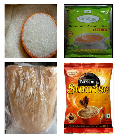 Fest Combo of 4 units Sugar 1kg, Simpli Tea Powder 1kg, Jaggery 1Kg, Sunrice Copy Pouch 