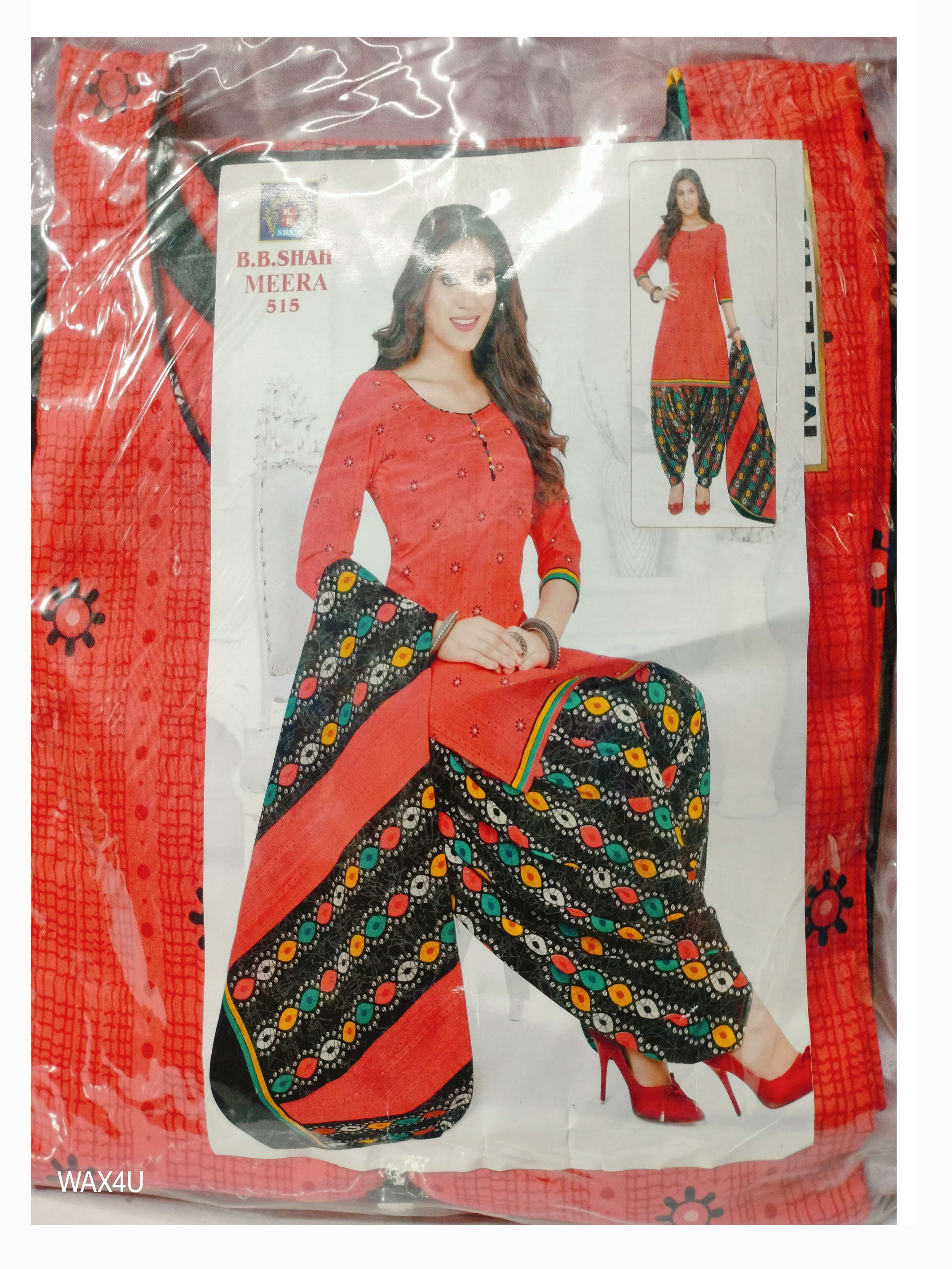 Choodidara Set Cloth BBShah Meera 515  Red,Pink,Green,Orrange,Blue