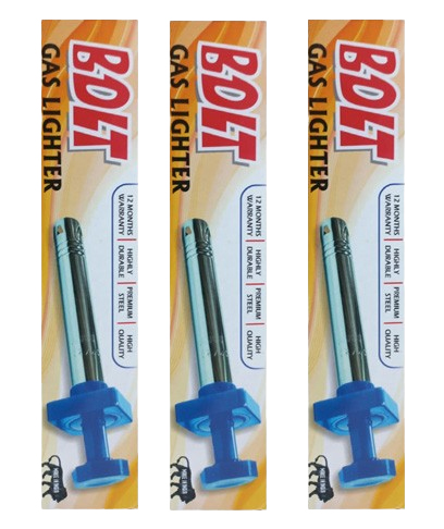 Bolt Gas Lighter Blue Square