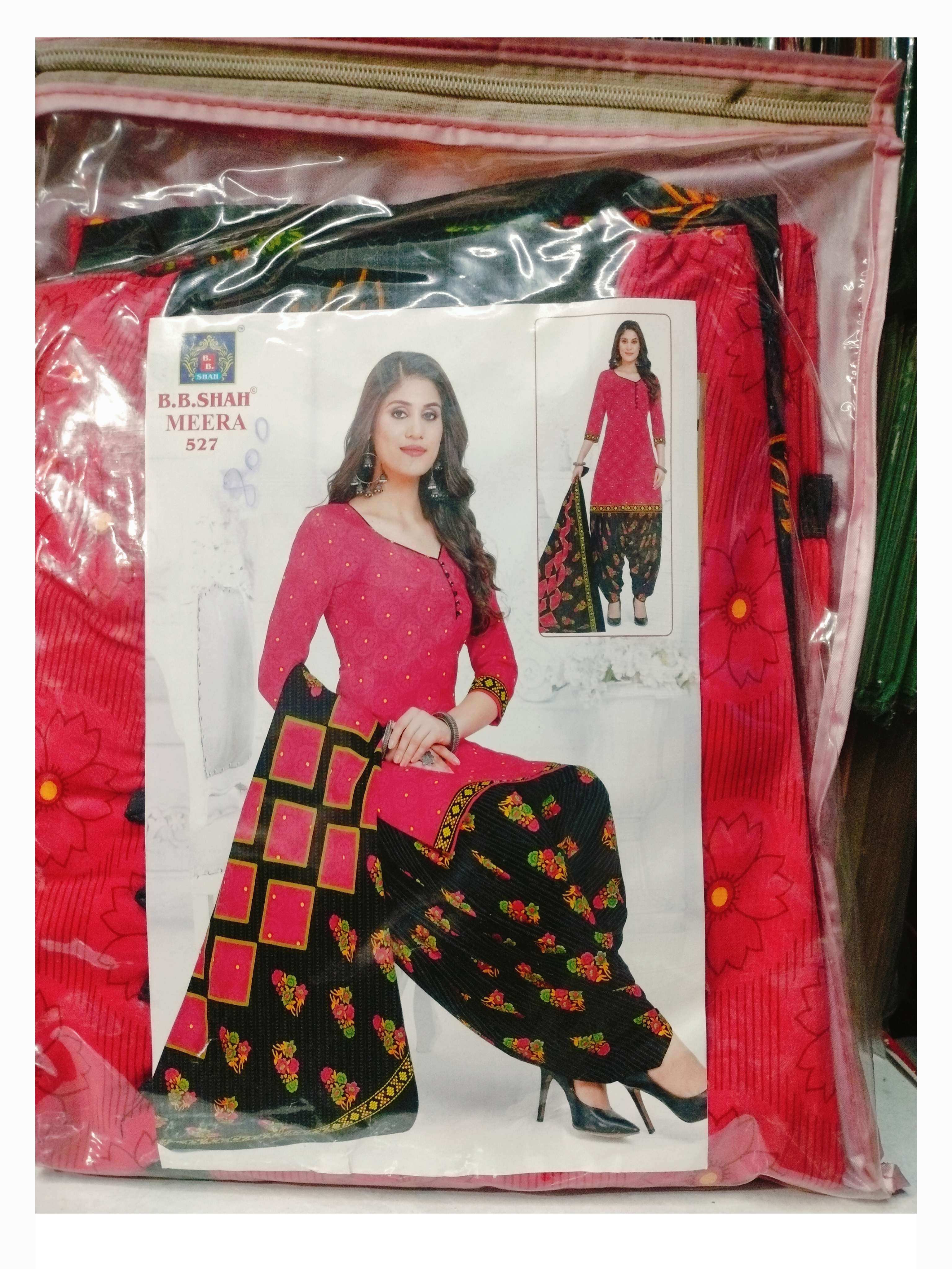 Choodidara Set Cloth BBShah Meera 515  Red,Pink,Green,Orrange,Blue