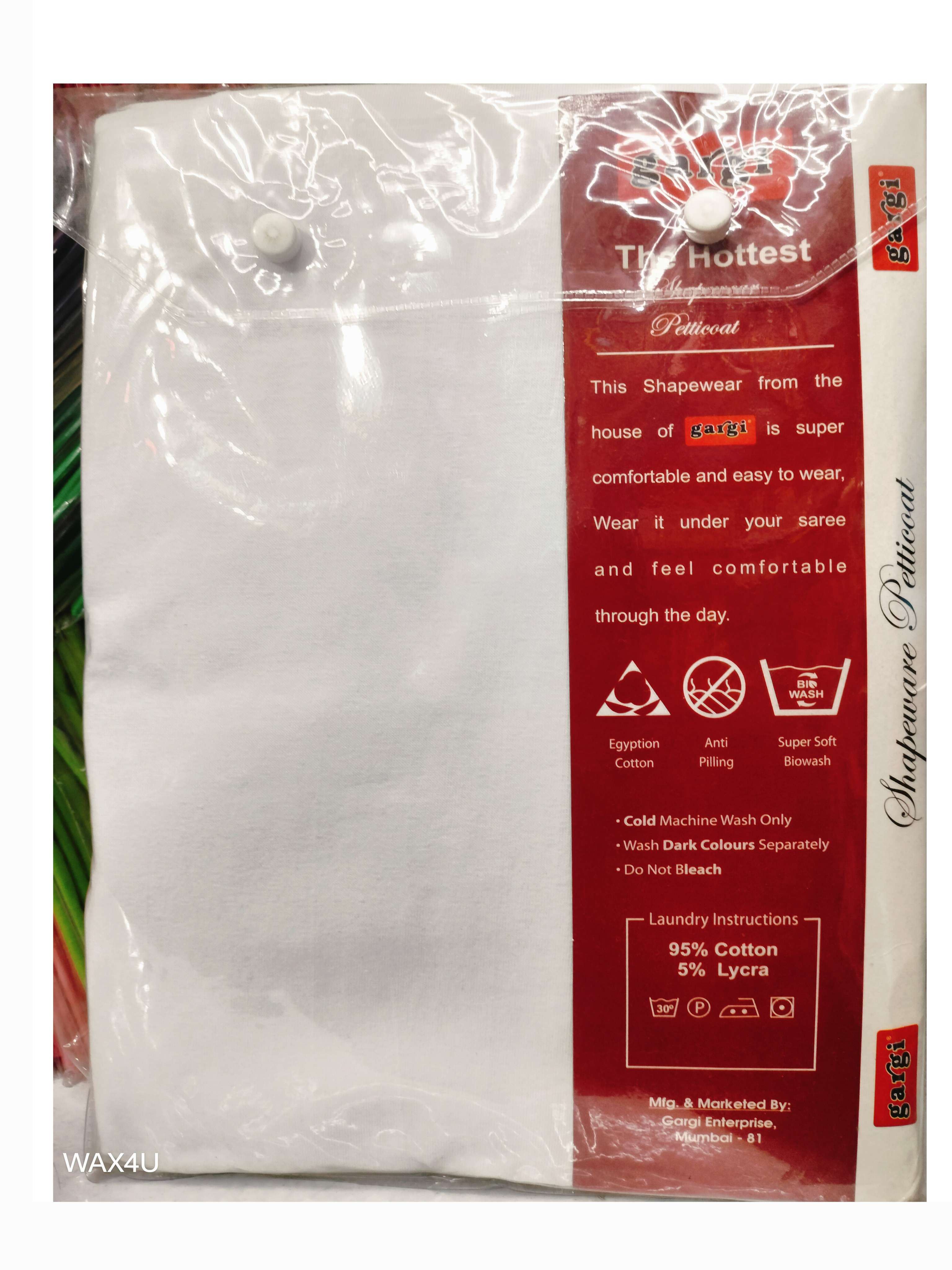 gargi shapewear Petticoat 2plus all colors 95% Pure Cotton, 5% Lycra